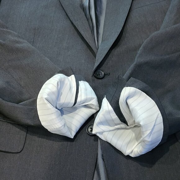 Banana Republic Tailored Fit Blazer 42R Gray Wool White Viscose Sport Coat - Picture 15 of 15